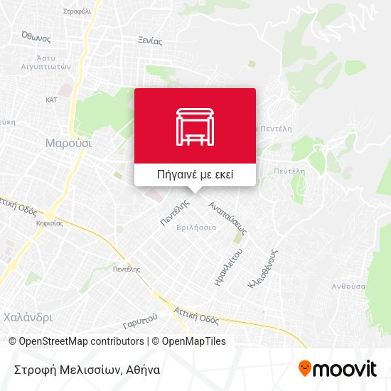 Στροφή Μελισσίων χάρτης