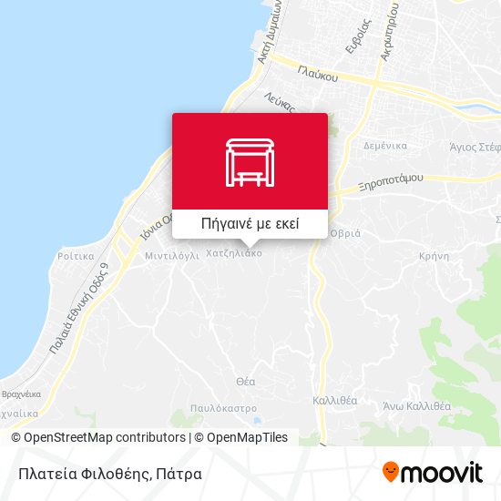 Πλατεία Φιλοθέης χάρτης