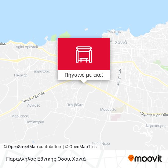 Παραλληλος Εθνικης Οδου χάρτης