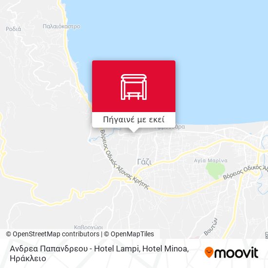 Ανδρεα Παπανδρεου - Hotel Lampi, Hotel Minoa χάρτης