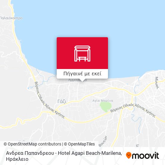 Ανδρεα Παπανδρεου - Hotel Agapi Beach-Marilena χάρτης