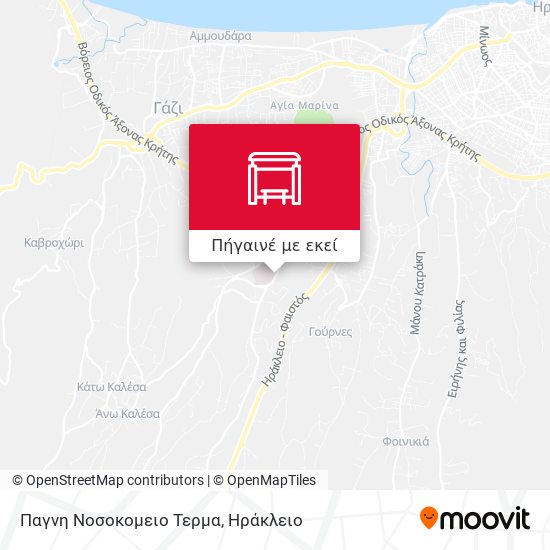 Παγνη Νοσοκομειο Τερμα χάρτης