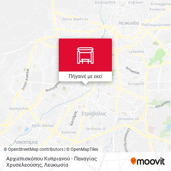 Αρχιεπισκόπου Κυπριανού - Παναγίας Χρυσελεούσης χάρτης