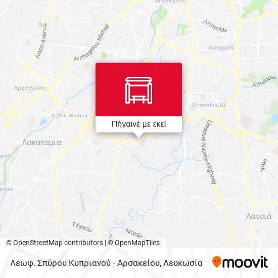 Λεωφ. Σπύρου Κυπριανού - Αρσακείου χάρτης