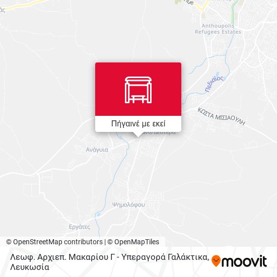 Λεωφ. Αρχιεπ. Μακαρίου Γ - Υπεραγορά Γαλάκτικα χάρτης