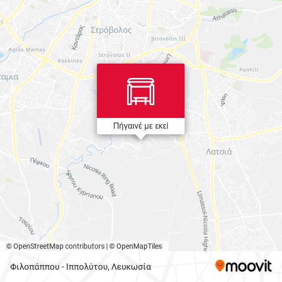 Φιλοπάππου - Ιππολύτου χάρτης