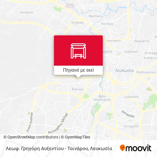 Λεωφ. Γρηγόρη Αυξεντίου - Ταινάρου χάρτης