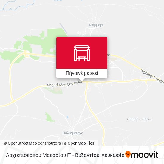 Αρχιεπισκόπου Μακαρίου Γ´ - Βυζαντίου χάρτης