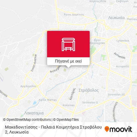 Μακεδονιτίσσης  - Παλαιά Κοιμητήρια Στροβόλου 2 χάρτης