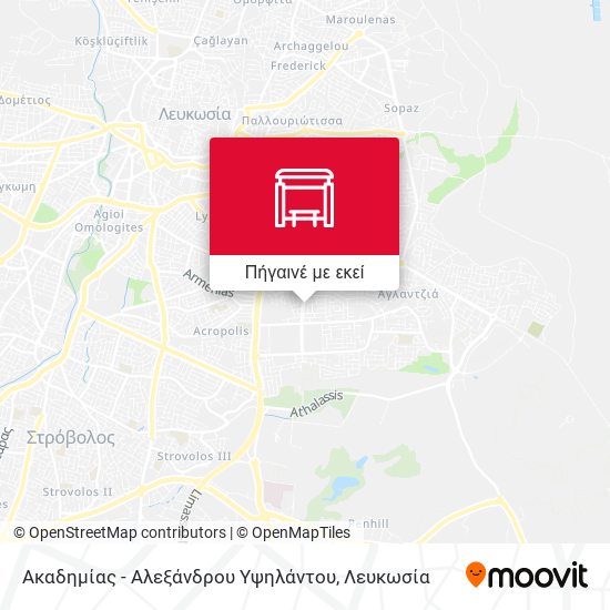 Ακαδημίας - Αλεξάνδρου Υψηλάντου χάρτης