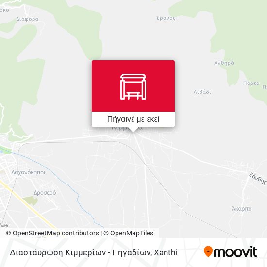 Διαστάυρωση Κιμμερίων - Πηγαδίων χάρτης