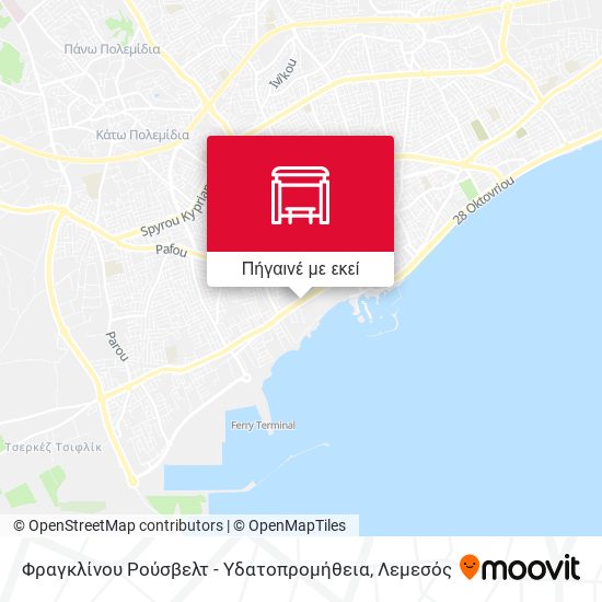Φραγκλίνου Ρούσβελτ - Υδατοπρομήθεια χάρτης