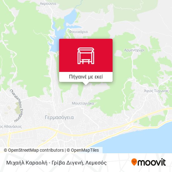 Μιχαήλ Καραολή - Γρίβα Διγενή χάρτης