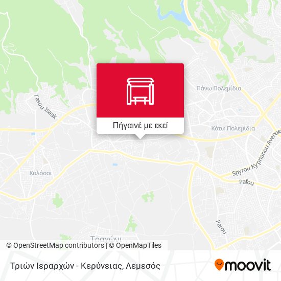 Τριών Ιεραρχών - Κερύνειας χάρτης
