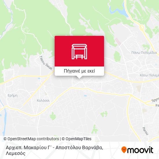 Αρχιεπ. Μακαρίου Γ´ - Αποστόλου Βαρνάβα χάρτης