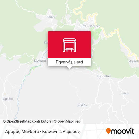 Δρόμος Μανδριά - Κοιλάνι 2 χάρτης