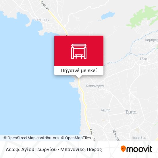 Λεωφ. Αγίου Γεωργίου - Μπανανιές χάρτης