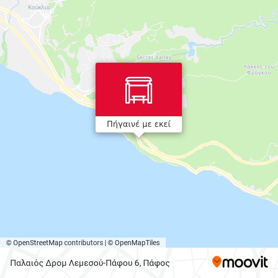 Παλαιός Δρομ Λεμεσού-Πάφου 6 χάρτης