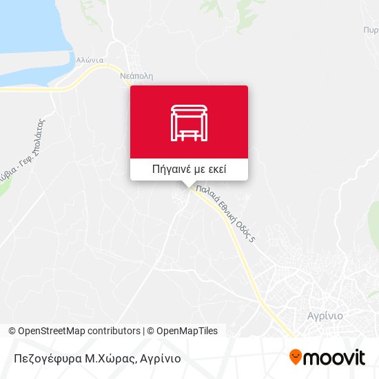 Πεζογέφυρα Μ.Χώρας χάρτης