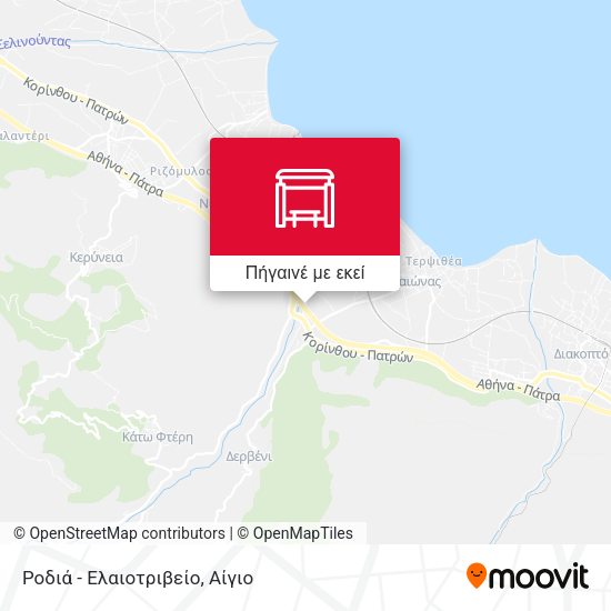 Ροδιά - Ελαιοτριβείο χάρτης