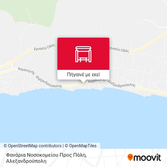 Φανάρια Νοσοκομείου Προς Πόλη χάρτης