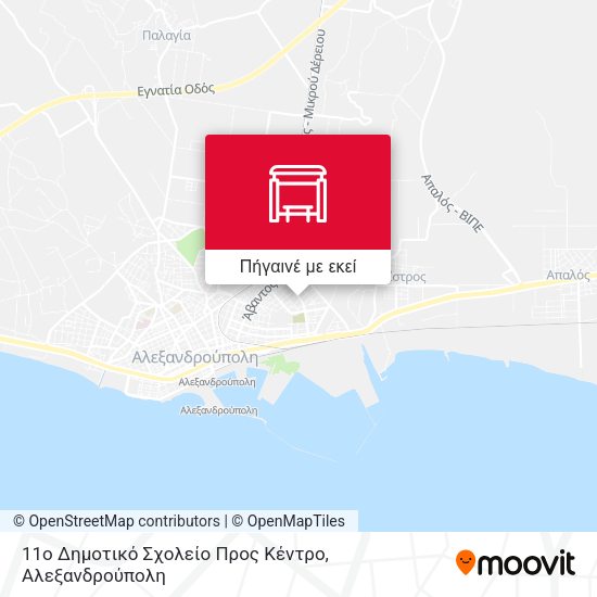 11o Δημοτικό Σχολείο Προς Κέντρο χάρτης