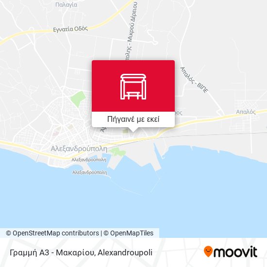 Γραμμή Α3 - Μακαρίου χάρτης