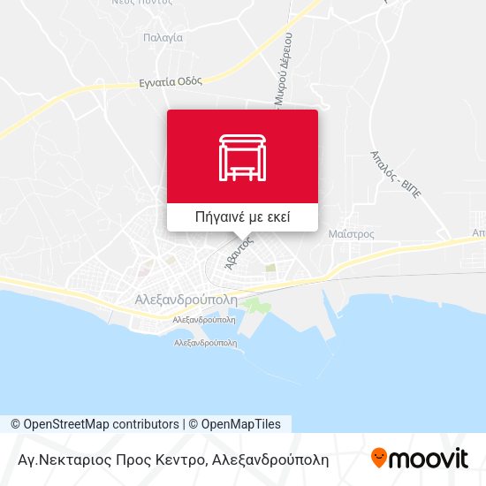 Αγ.Νεκταριος Προς Κεντρο χάρτης