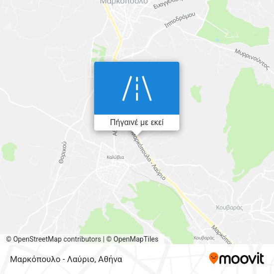 Μαρκόπουλο - Λαύριο χάρτης