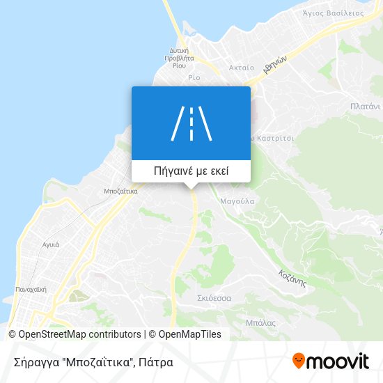 Σήραγγα ''Μποζαΐτικα'' χάρτης