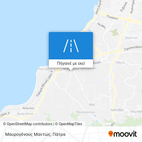 Μαυρογένους Μαντώς χάρτης