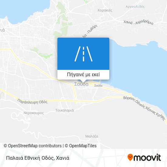 Παλαιά Εθνική Οδός χάρτης