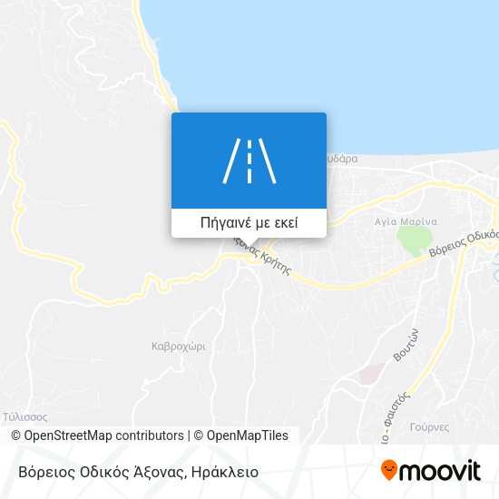 Βόρειος Οδικός Άξονας χάρτης