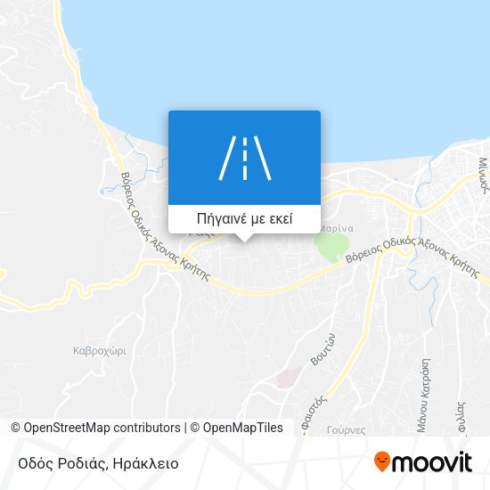 Οδός Ροδιάς χάρτης