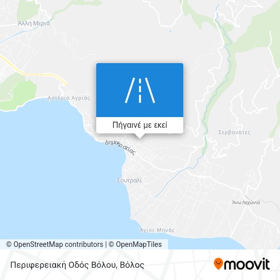 Περιφερειακή Οδός Βόλου χάρτης