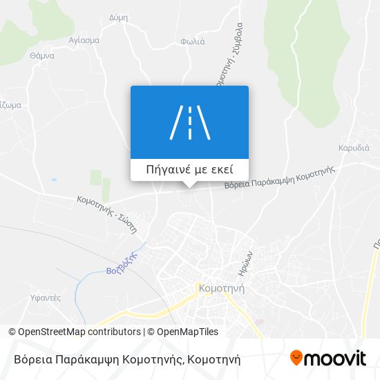 Βόρεια Παράκαμψη Κομοτηνής χάρτης