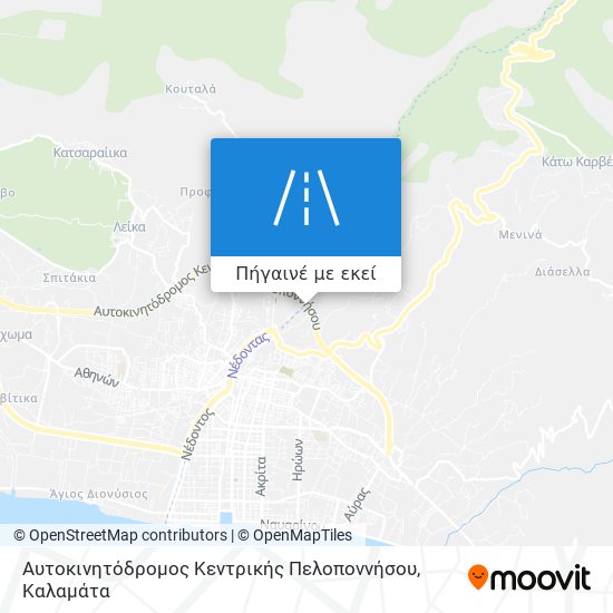 Αυτοκινητόδρομος Κεντρικής Πελοποννήσου χάρτης