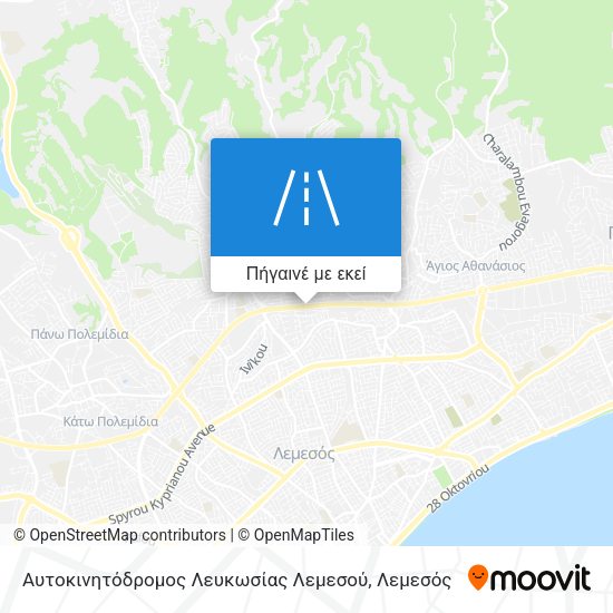 Αυτοκινητόδρομος Λευκωσίας Λεμεσού χάρτης