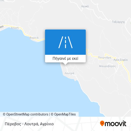 Πέρεβος - Λουτρά χάρτης