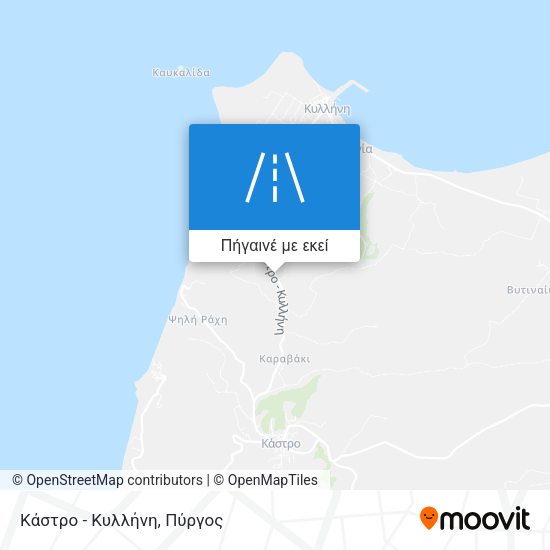 Κάστρο - Κυλλήνη χάρτης