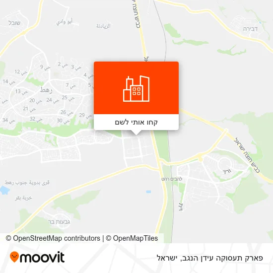 מפת פארק תעסוקה עידן הנגב