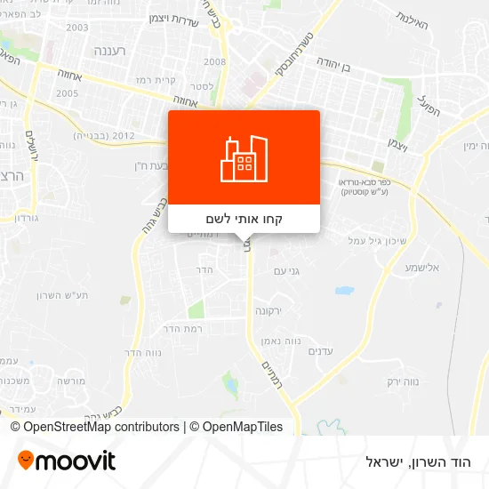 מפת הוד השרון