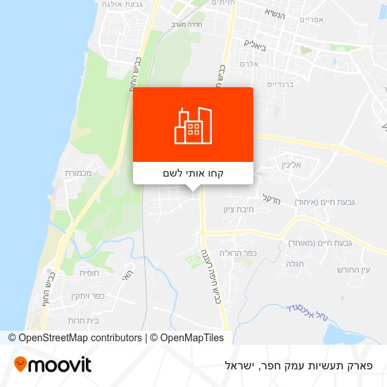 מפת פארק תעשיות עמק חפר