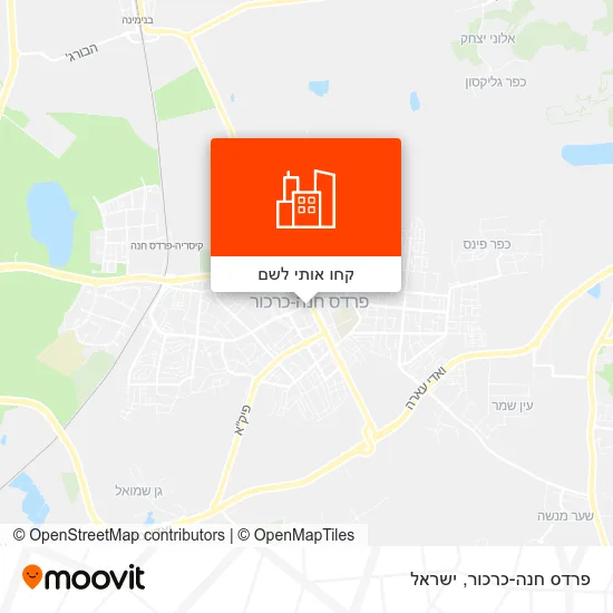 מפת פרדס חנה-כרכור