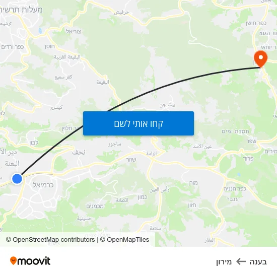 מפת בענה למירון