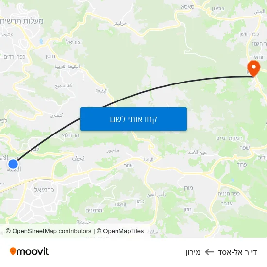 מפת דייר אל-אסד למירון