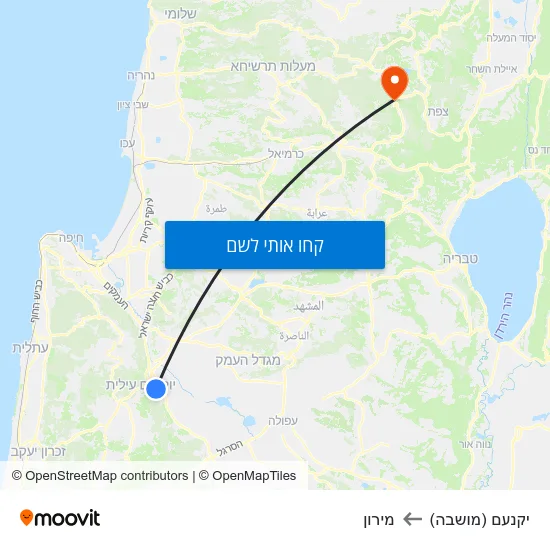 מפת יקנעם (מושבה) למירון