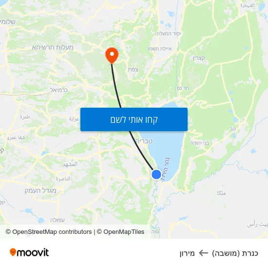 מפת כנרת (מושבה) למירון