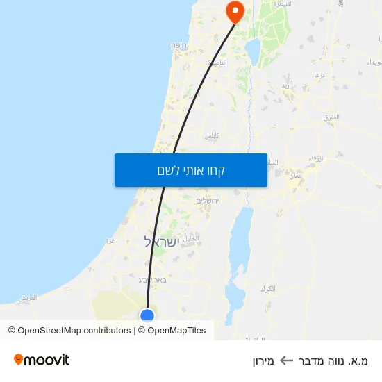 מפת מ.א. נווה מדבר למירון