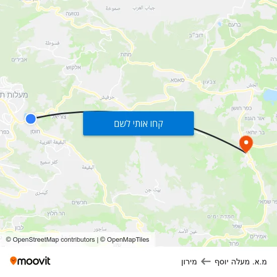 מפת מ.א. מעלה יוסף למירון